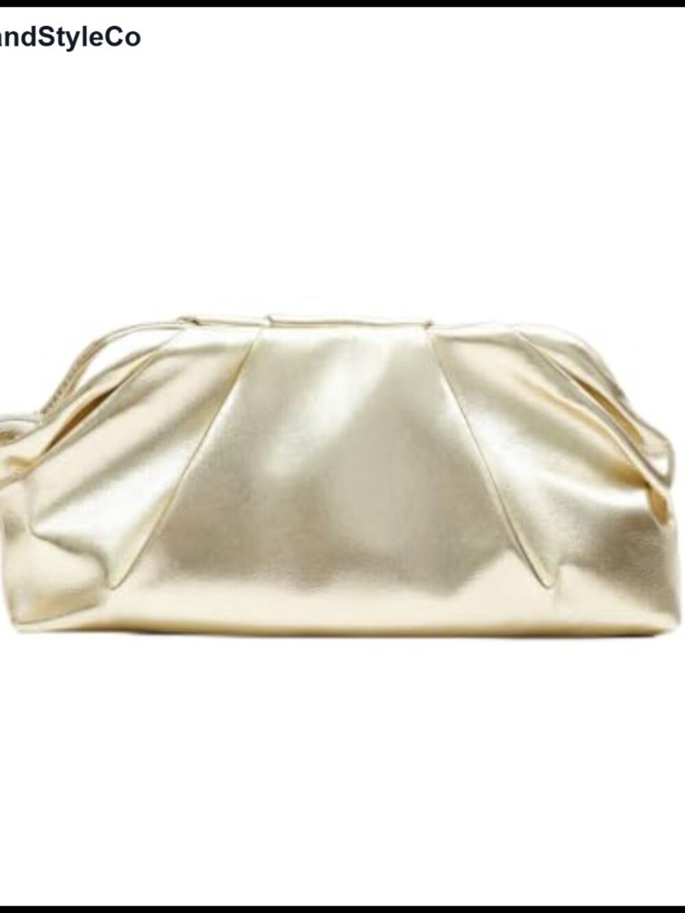 Faux PU Leather Ruched Evening Clutch Crossbody Bag with Detachable Chain Strap